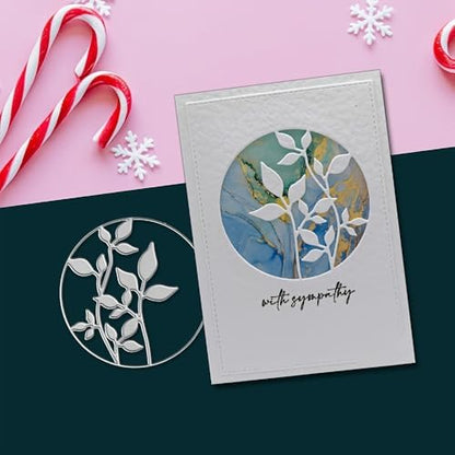 Lapoo Flowers Cutting Die for Scrapbooking - Durable Metal Cutting Die for DIY Scrapbook Photo Album Decorative Paper Card, Metal Card Making Supplies (Creative Border 3.9 x 3.9 in) by LAPOO