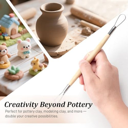 8-Piece Double-Sided Wooden Clay Sculpting Tool Set – Variety Shape Pottery Carving & Smoothing Tools for All Skill Levels - Image 5