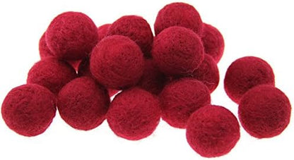Zasy 30mm Needle Wool Felt Balls Foam Filled Wool Felt Pom Pom Home Decor DIY (Wine Red) - Image 2
