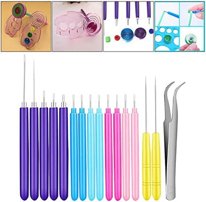 Quilling Tools Set for Beginner Card Making | Hand Crafted Pen Art Tool | DIY Paper Quilling Kit for Adults | Rust-Proof Plastic Slotted Pen | Crafting - 16 Pieces - Image 6