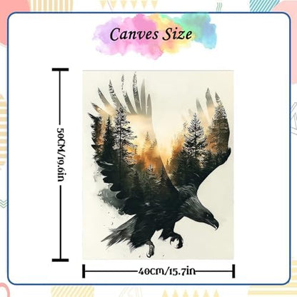 NZNANCHU Paint by Number for Adult,DIY Animal Painting Kits for Adults,Color by Numbers,Eagle Paint by Number Canvas Crafts Watercolor for Beginners Hoom Decor (Eagle) - Image 3