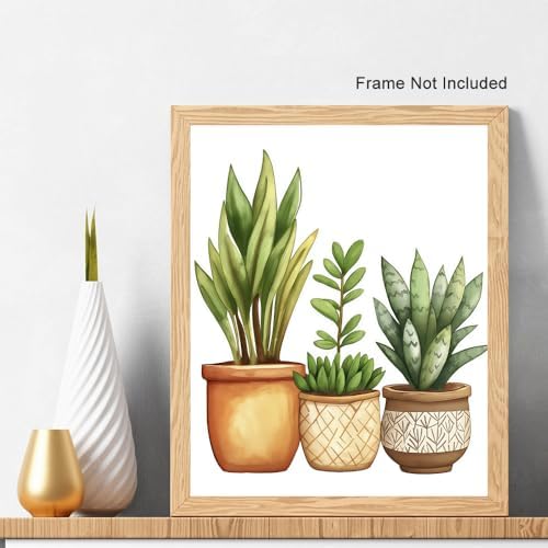 Natuyalo Paint by Numbers Kit for Adults, Potted Plants Paint by Number for Adults, Green Plants Acrylic Adults' Paint-by-Number Kits, DIY Easy Paint by Number Canvas for Home Wall Decor 16x20 inch - Image 3