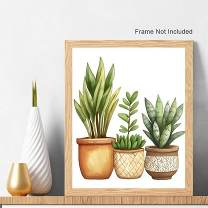 Natuyalo Paint by Numbers Kit for Adults, Potted Plants Paint by Number for Adults, Green Plants Acrylic Adults' Paint-by-Number Kits, DIY Easy Paint by Number Canvas for Home Wall Decor 16x20 inch - Image 3