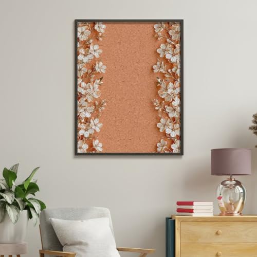 Bozfoxa Paint by Numbers Kit for Adults Beginner Orange Floral Frame - Image 4