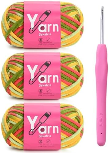 Beginner Yarn for Crocheting Cotton Crochet Yarn #4 A4 by Sekafris