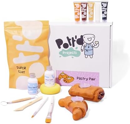 Pott'd Mini Pottery Kits | Air Dry Clay Pottery Kit for Adults | Includes Paints, Brushes, and Potters Tools | Free Online Step-by-Step Tutorial | Perfect for Beginners | Bring The Studio to Your Home by Pottd