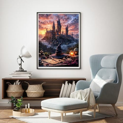 Castle Paint by Numbers Kit for Adults Framed Canvas, with Framed Canvas - Image 4