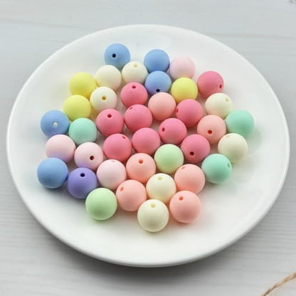 40pcs Acrylic Round Beads for Crafts 16mm Resin Candy Color Spacer Beads with Hole for Jewelry Making Sewing Crafts Decoration Necklaces Bracelets Earrings Supplies(Frosted Mix Colors) - Image 2