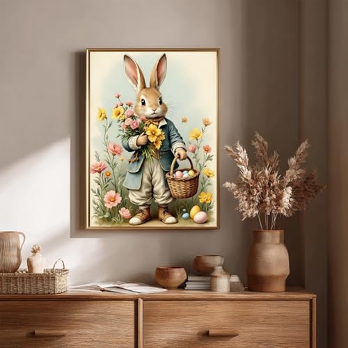 CRZMODE Easter Rabbit Paint by Numbers Kit for Adults, Easter Rabbit Paint by Numbers for Adults, Acrylic Painting Crafts for Home Decor Gift (16x20inch) - Image 3