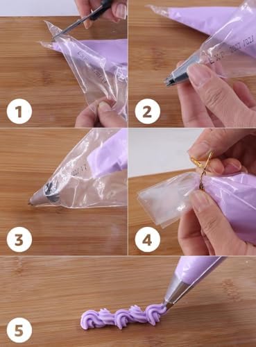Purple Whipped Cream Glue Handmade Set, Ideal for Miniature, Jewelry & DIY Phone Cases, with 3 Decoden Cream, 6 Tips, Pearl& Resin Packs (Purple/Pearl) - Image 4