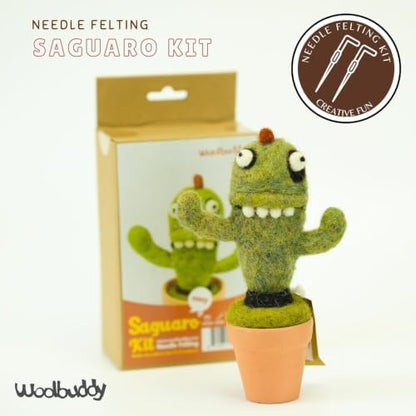 Woolbuddy Needle Felting Starter Kit (Saguaro) for Adults with Tool & Guide - Image 2