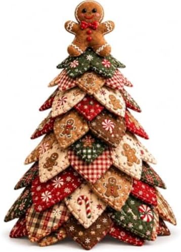 2026 New Christmas & Halloween DIY Quilted Fabric Tree Kit, 3D Layered Sewing Craft Set for Beginners, Christmas Tree Quilt Kit, Handmade Tabletop Holiday Decor, Gift for Craft Lover by Unknown