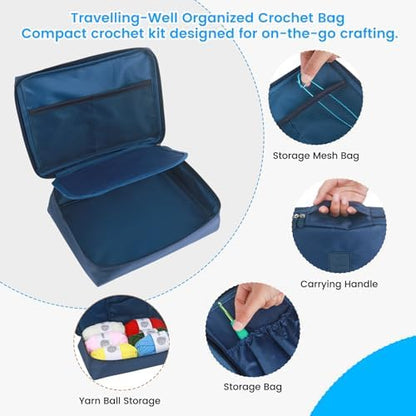 MECHEER Crochet Kit for Beginners, 67 Pcs Knitting Kits Crochet Set with Yarn, Ergonomic Crochet Hooks 0.6mm-6.0mm, Portable Crochet Starter Kit for Travel - Image 6