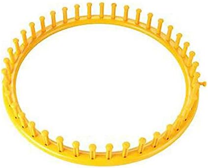 Kakalote Round Knitting Looms Set, Craft Kit Tool with Hook Needle and Crochet, Round Plastic Knit Quick Loom Set, for Loom Knitting Hats, Scarves Shawl Sock Blankets & More(Yellow-29cm) - Image 2