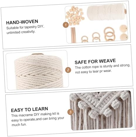 Unomor Macrame Cord Kit DIY Macrame Wall Hanging Tapestry Kit for Adults Beginners - Image 3