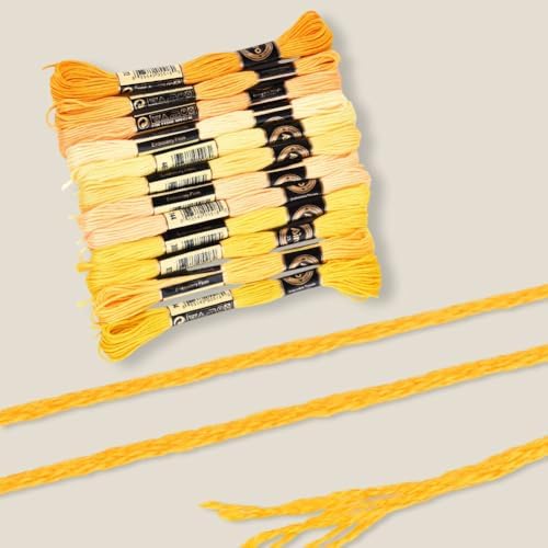 12 Skeins 6 Strands Yellow Embroidery Thread for Hand Sewing - Image 5