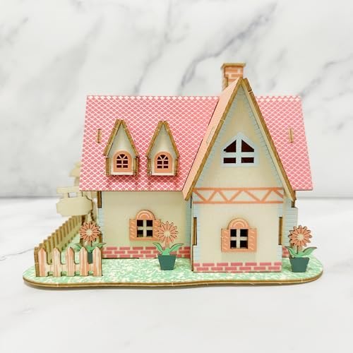 Log Cabin 3D Wooden House Puzzle,DIY Mini Building Model Kit，018 - Image 4