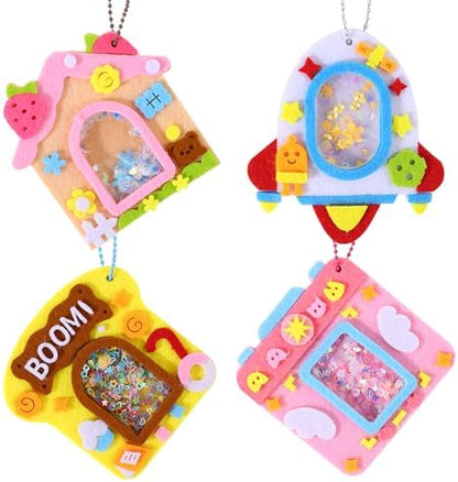 Oagminu 4Pcs DIY Shaker Photo Frame Kit for Kids, Photo Display, Cute Craft Set for Art & Craft Activities, Creative Gift for Boys & Girls (Photo) by Unknown