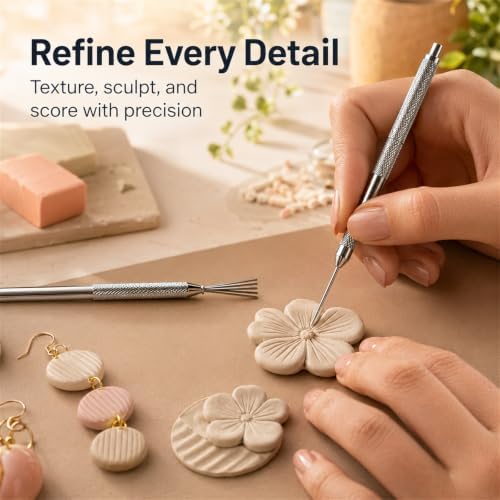 Diyoohomy 20 Pcs Polymer Clay Tools Set, Pottery Earring Jewelry Making - Image 5