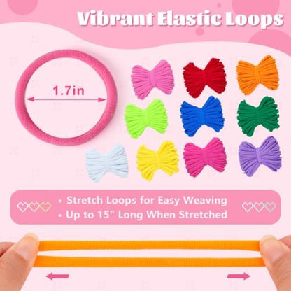 PREBOX Weaving Loom Loop Refill,7 Inch 500 Pcs in 10 Vibrant Colors, Potholder Loops, Loom Refill Loops Craft for Kids - Image 5