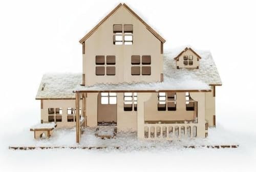 Decor Wooden Puzzle Model Kit Miniature Villa DIY Assembly Craft Kit Handmade Art Project Suitable for Teens Adults Desktop Ornament Holiday Home Decoration - Image 3