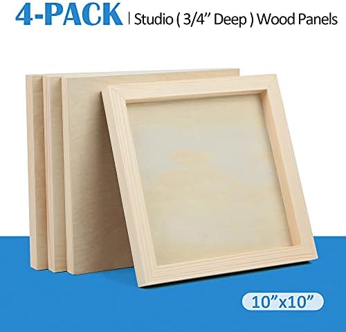 Falling in Art 4 Pack 10x10’’ Unfinished Birch Wood Panels Kit for Painting - Image 6