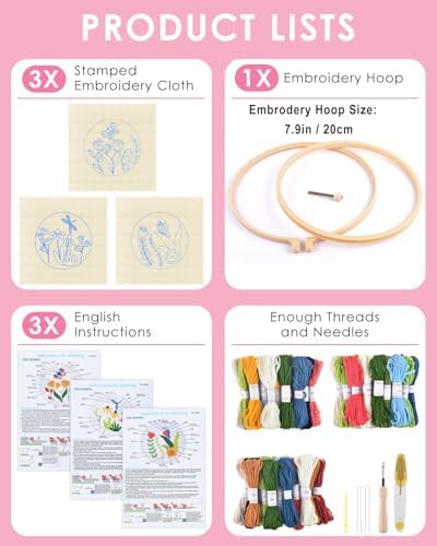 TINDTOP Punch Needle Kits, Flowers Punch Embroidery Kits for Adults - Image 2