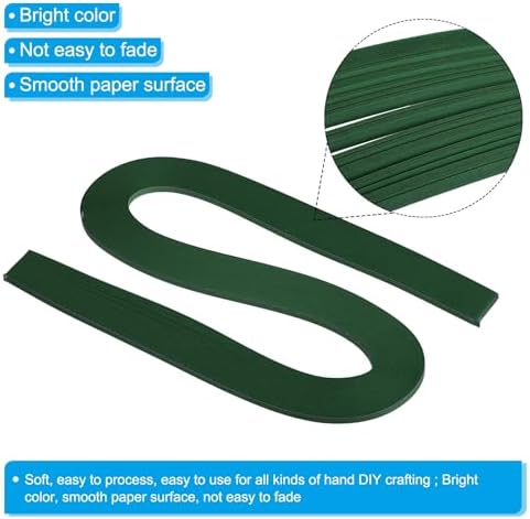 PATIKIL 600pcs Quilling Strips Paper 1/8"(3mm) 21"(54cm) Origami Paper Quilling Strip for Art DIY Hand Craft Christmas, Dark Green - Image 3