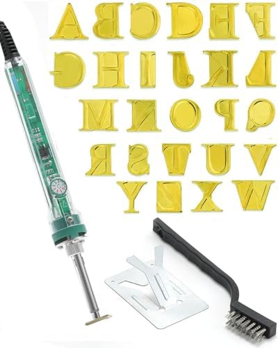 5/8" 26Pcs Wood Burning Letters Kit with 60W Electric for Wood, Clear by Arokimi