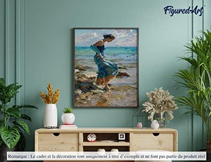 Figured'Art Paint by Numbers for Adults Feet in Water During Summer 16"x20" - Craft Art Painting DIY Kit Rolled Canvas Without Frame - Image 4