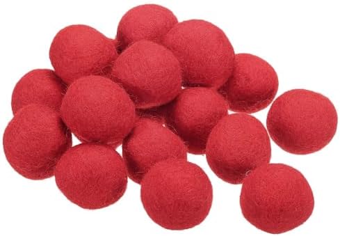 PATIKIL Wool Felt Balls Beads Wool Felting Pom 3cm 30mm Red for Home Crafts Handcrafts Project DIY Pack of 20 by PATIKIL
