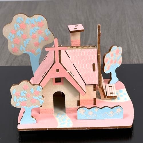 Log Cabin 3D Wooden House Puzzle,DIY Mini Building Model Kit，003 - Image 4