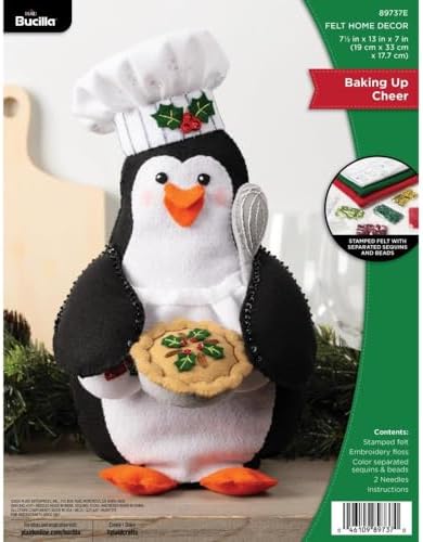Bucilla Felt Applique Home Décor Kit, Baking Up Cheer, Perfect for DIY Arts and Crafts by Bucilla