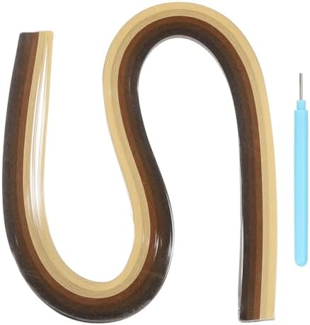 MECCANIXITY Paper Quilling Kit, 21.3 Inch 5mm Paper Quilling Strips with Blue Pen for Beginners DIY Hand Crafts Teaching Tools Flower Decoration(Brown, Pack of 120) by MECCANIXITY
