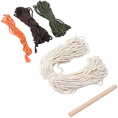 Macrame Kit Pattern, DIY Weaving Craft Kit for Adults, Bohemian Tapestry Making Set with Cotton Threads and Wooden Stick, Relaxing Home Decor Project for Beginners - Image 2