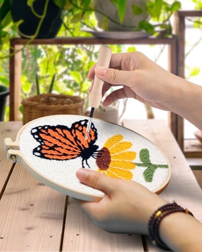 TINDTOP Punch Needle Kits, Flowers Punch Embroidery Kits for Adults - Image 4