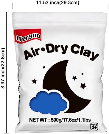 ifergoo 500g Blue Air Dry Clay, 1.1LBS DIY Creative Modeling Clay for Kids - Image 6