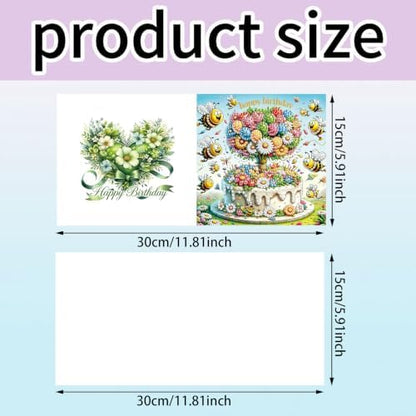 6PCS Happy Birthdays Diamond Art Painting Greeting Cards Kit with Envelopes - 5D DIY Diamond Art Card Kits for Adults - Handcrafted Postcards for Birthday & Holiday - Image 4