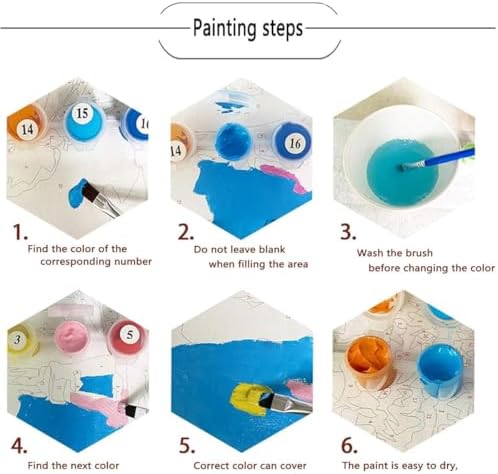 Lovepefe Summer Coast Paint by Numbers Kit for Adults Beginners Seaside Painting by Number Kits on Canvas Landscape DIY Oil Painting Art Gifts Home Wall Decor 16x20 Inch - Image 6