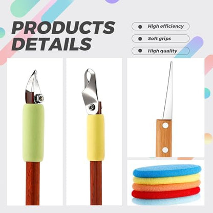 Leriton 2 Pack Clay Carving Tools Pottery Scrapers, Set 2, Multicolor - Image 3