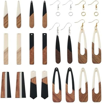 Elecrelive 16Pairs Teardrop Wooden Pendant Arrow Dangle Earring Making Kit by EEEELECRELIVE