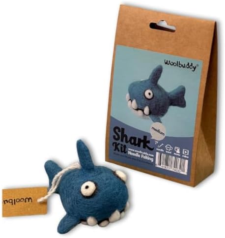 Woolbuddy Needle Felting Starter Kit (Shark) for Adults with Tool & Guide by Woolbuddy