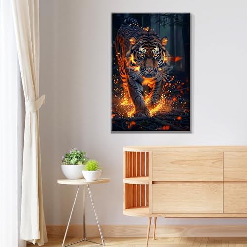 JOOZ Paint by Numbers Kit for Adults with Frame Tiger Paint by Number with Easel Animal Adult Paint by Number Kits on Canvas DIY Paint by Number for Adults for Gift Home Wall Decor 7.87x11.81 Inch - Image 7