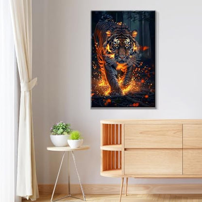 JOOZ Paint by Numbers Kit for Adults with Frame Tiger Paint by Number with Easel Animal Adult Paint by Number Kits on Canvas DIY Paint by Number for Adults for Gift Home Wall Decor 7.87x11.81 Inch - Image 7