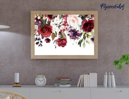 Figured'Art Paint by Numbers for Adults with Frame Watercolor Flowers 16"x20" - Craft Art Painting DIY Kit Canvas Already Stretched on a Wooden Frame - Image 4