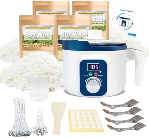 Handnatur 4lb Soy Wax Melt Kit with Digital Wax Melting Pot, by HandNaturWaxMeltingPotKit