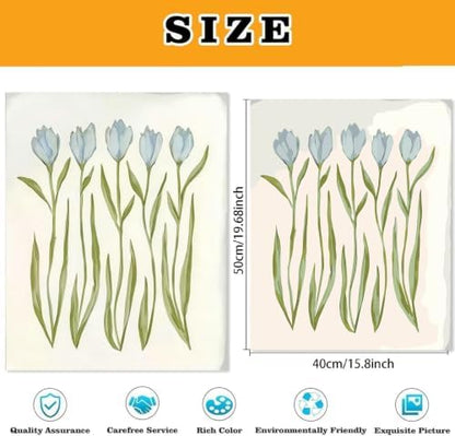 2 Pack Cute Flower Paint by Numbers Kit for Adults Beginner (Without Frame) - Image 5