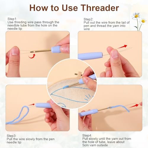 LACHLAND Punch Needle Kit Beginners Daisy Stitching Kit for Adults&Teens - Image 4