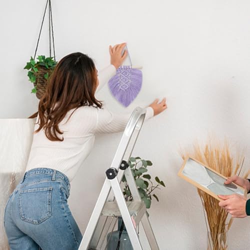FREEBLOSS 6 Set DIY Macrame Leaf Wall Hanging Beginners Macrame Kit Leaf Woven Tapestry Feather Wall Hanging 6 Color DIY Macrame Kit for Adults Birthday Gift - Image 6