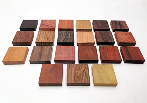 DEUXPER Exotic Wood Blocks, Ring Blank, 4x4x1cm, 21Pcs - Image 5